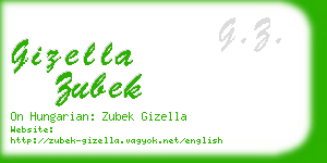 gizella zubek business card